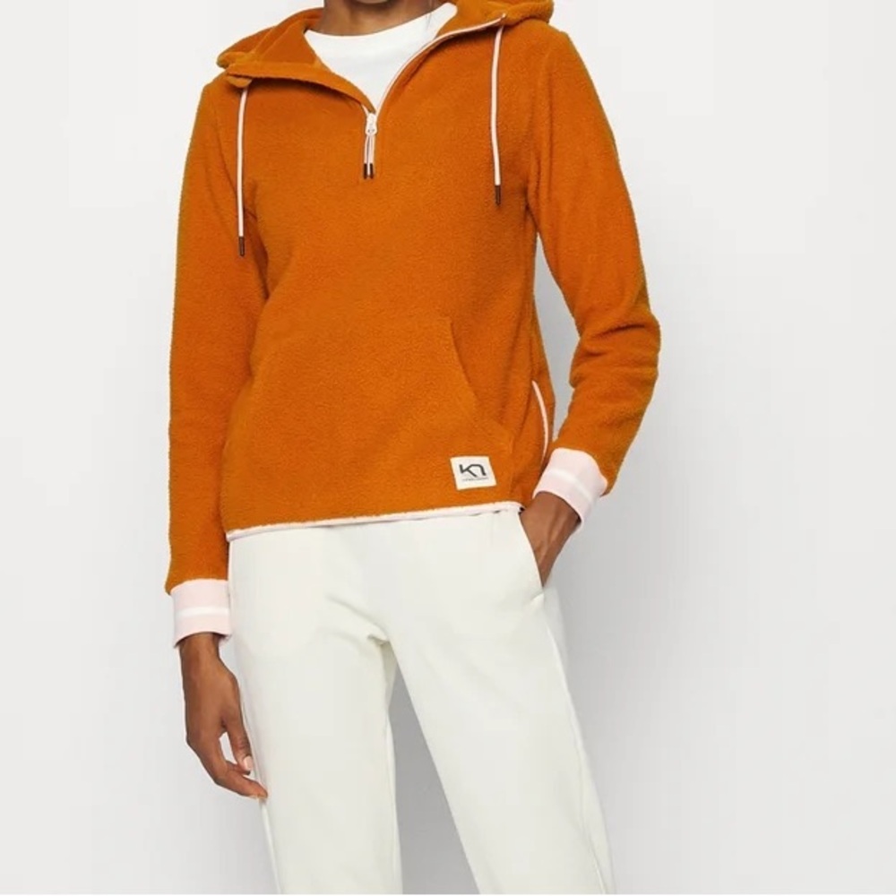 Kari Traa XS Burnt Orange Fleece 1/4 Zip Pullover Sweatshirt